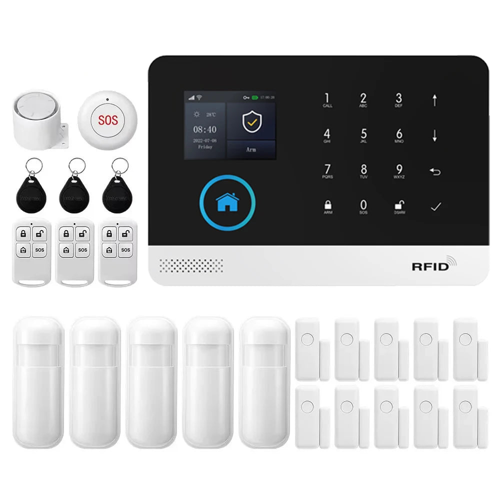 PGST WiFi 4G Tuya Smart Life Home Alarm Security System Set Kit Alexa Automation Alarm Security Protection Door Motion Detector - Home Smart Direct
