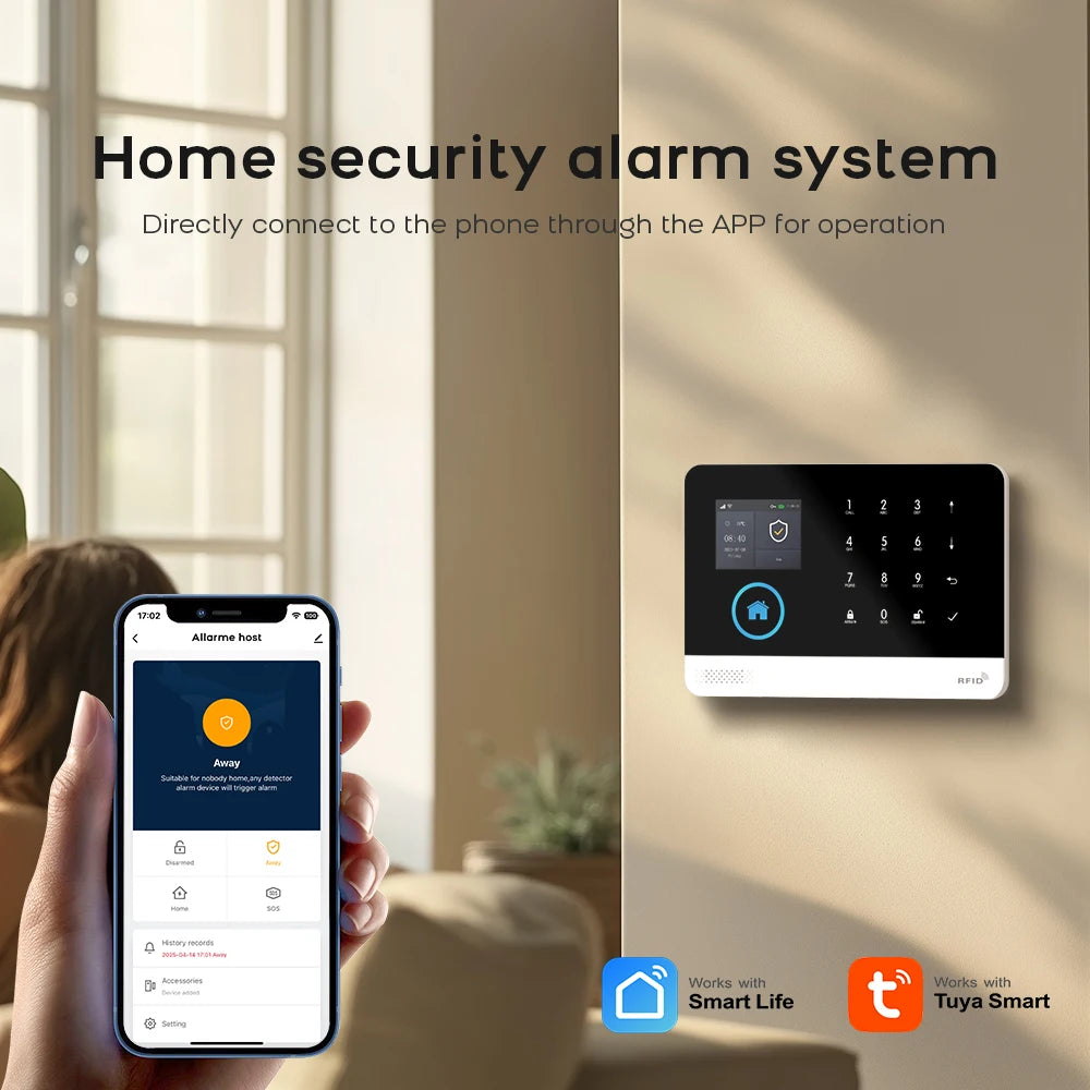 PGST WiFi GSM 2G Tuya Smart Life Home Alarm Security System Kit Alexa Automation Alarm Security Protection Door Motion Detector - Home Smart Direct