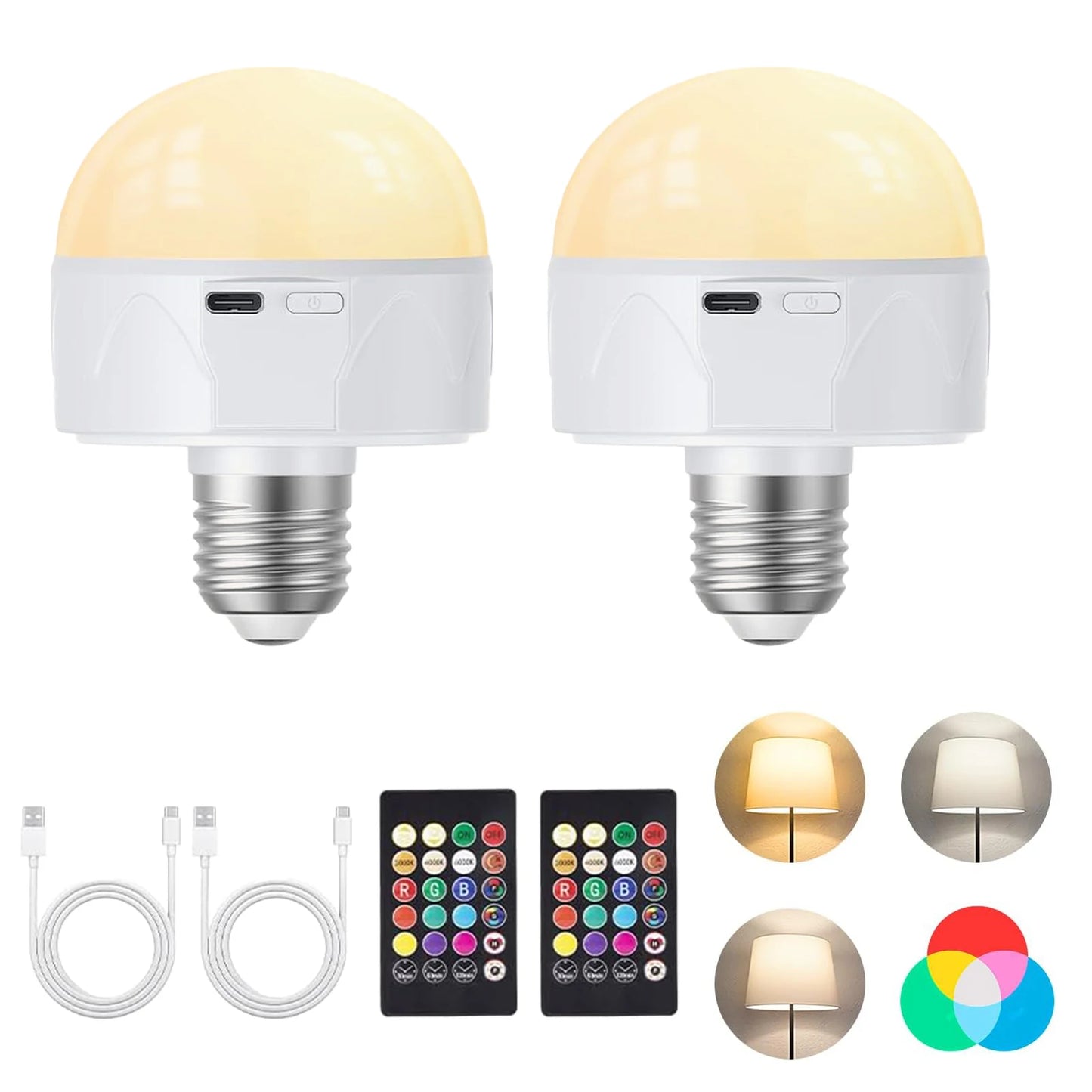 Magnetic Detachable Emergency LED Bulb with Remote RGB USB - Home Smart Direct