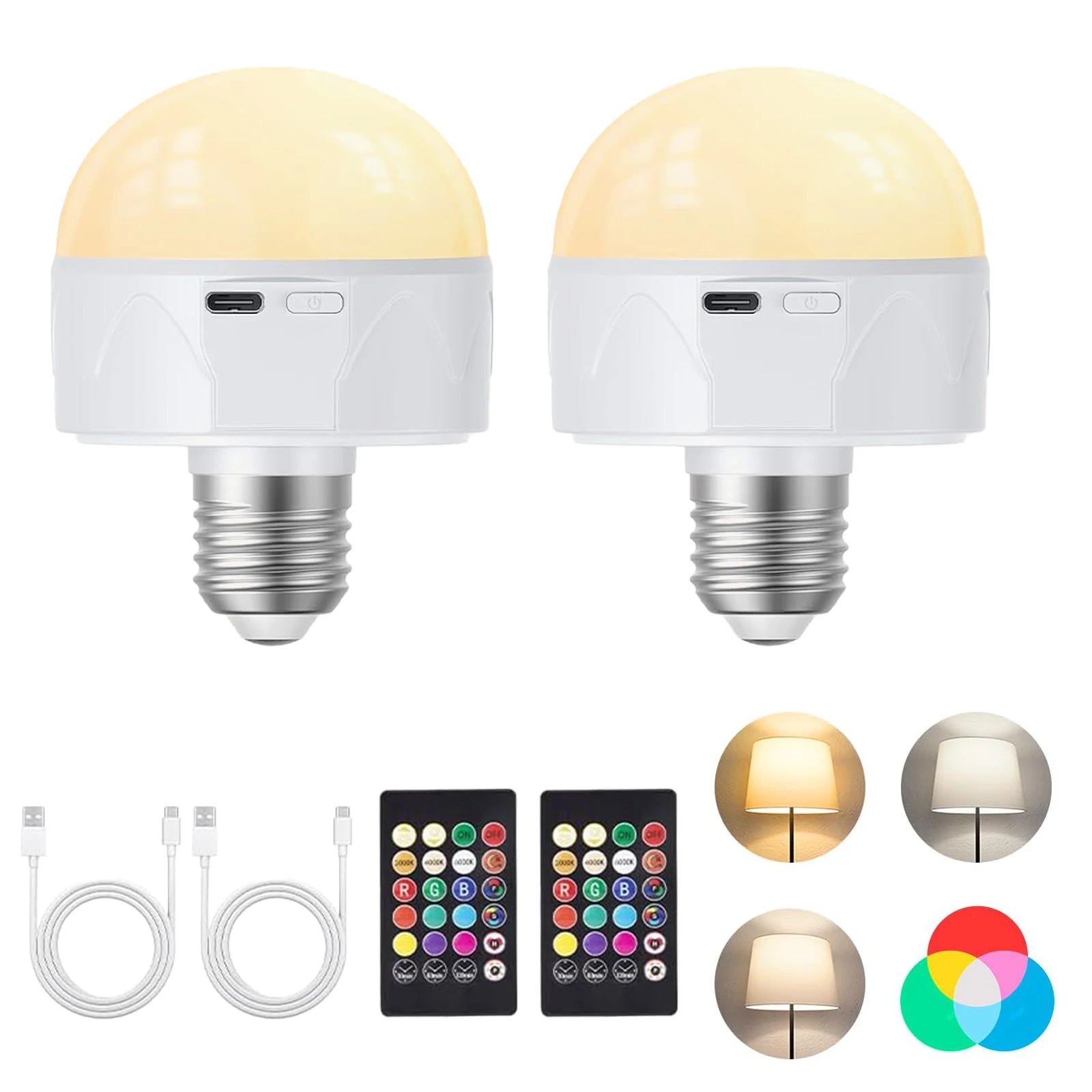 Magnetic Detachable Emergency LED Bulb with Remote RGB USB - Home Smart Direct