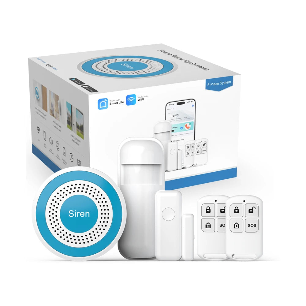 PGST WiFi Alexa Tuya Smart Life Home Alarm Security System Kit Home Automation Alarm Security Protection Door Motion Sensor - Home Smart Direct