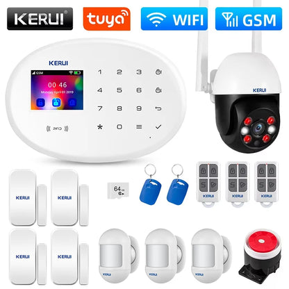 KERUI WIFI GSM Alarm System Kit W202 Home Security Protection Tuya Smart Support Alexa with Motion Detector Door Opening Sensor - Home Smart Direct