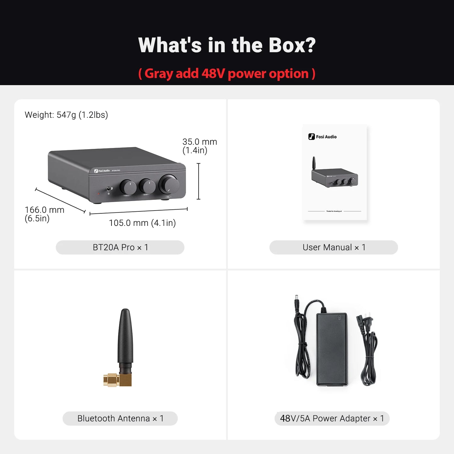 Fosi Audio Bluetooth Stereo Amplifier with Bass and Treble Control - Home Smart Direct