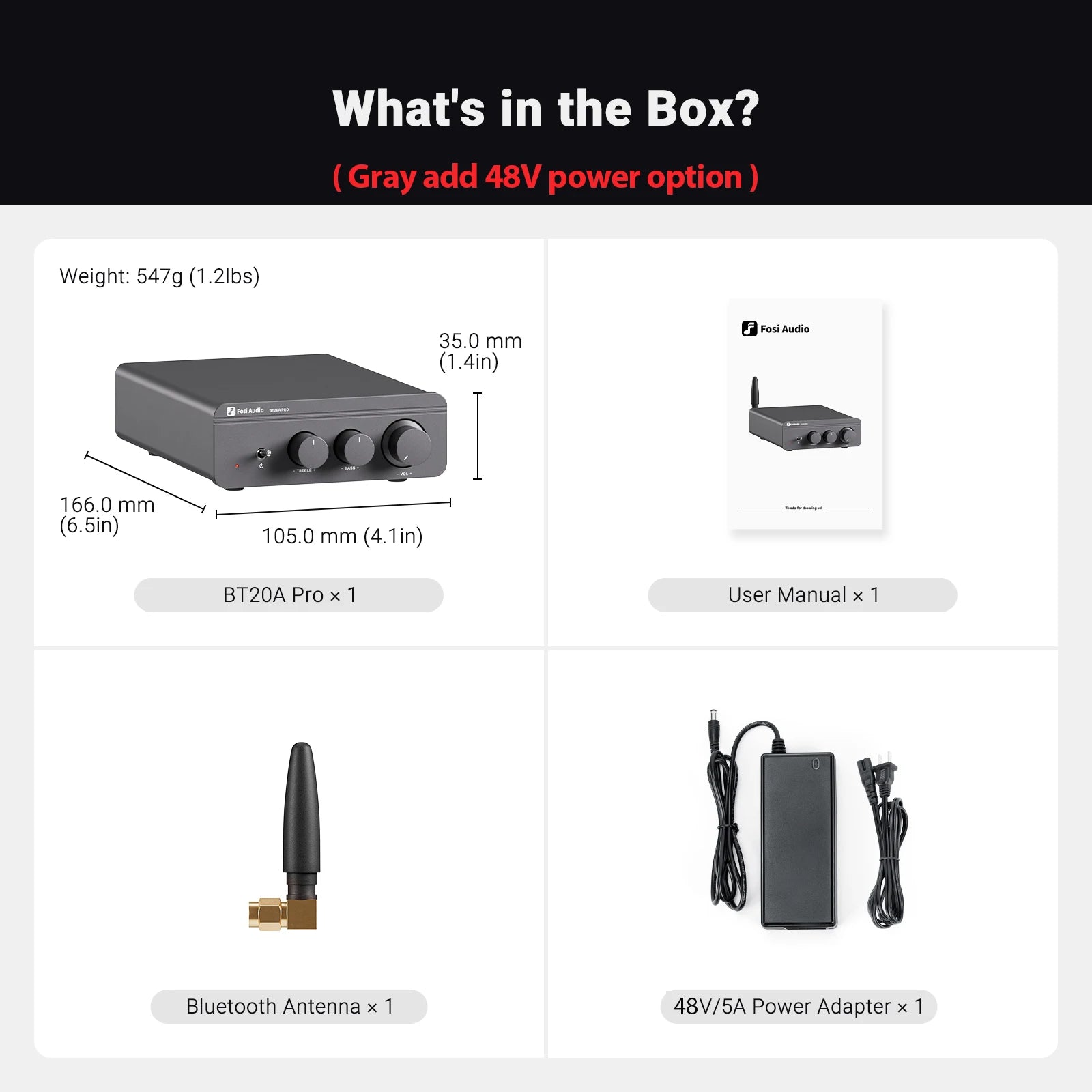 Fosi Audio Bluetooth Stereo Amplifier with Bass and Treble Control - Home Smart Direct