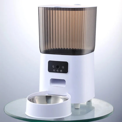 Smart Automatic Pet Feeder with Camera Voice Recorder and Dual Bowls