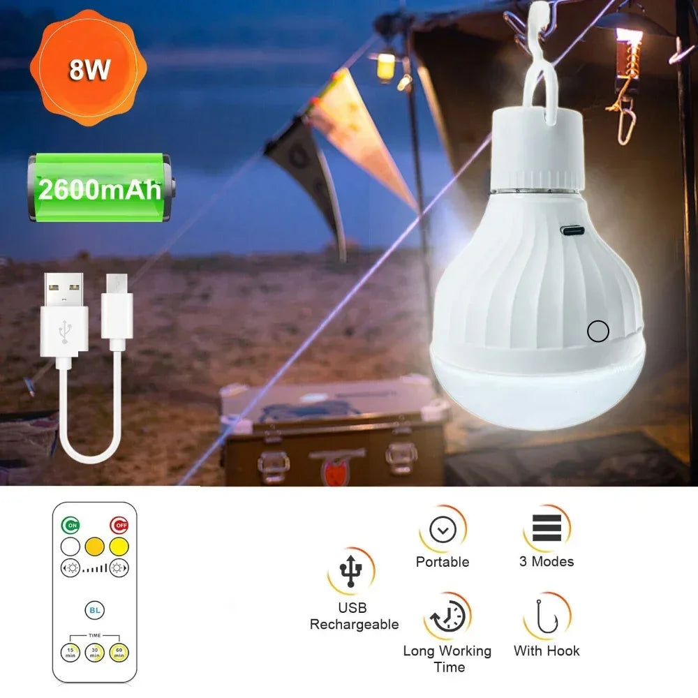 Rechargeable LED Bulb with Remote for Outdoor or Power Outage - Home Smart Direct