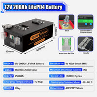 12V 200Ah-2560WH