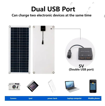 Solar Panel with Controller for Outdoor Power and Device Charging