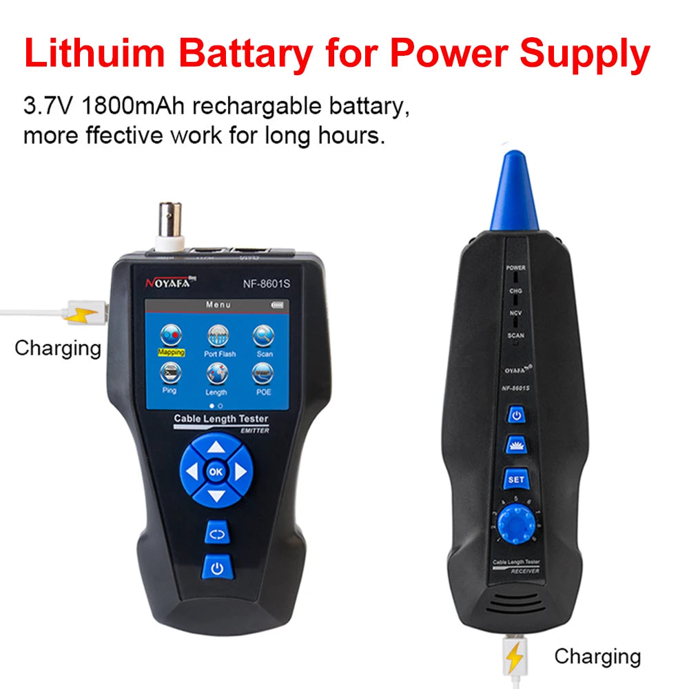 NOYAFA NF-8601S Multifunction TDR Ethernet Cable Tester RJ45 RJ11 BNC PoE