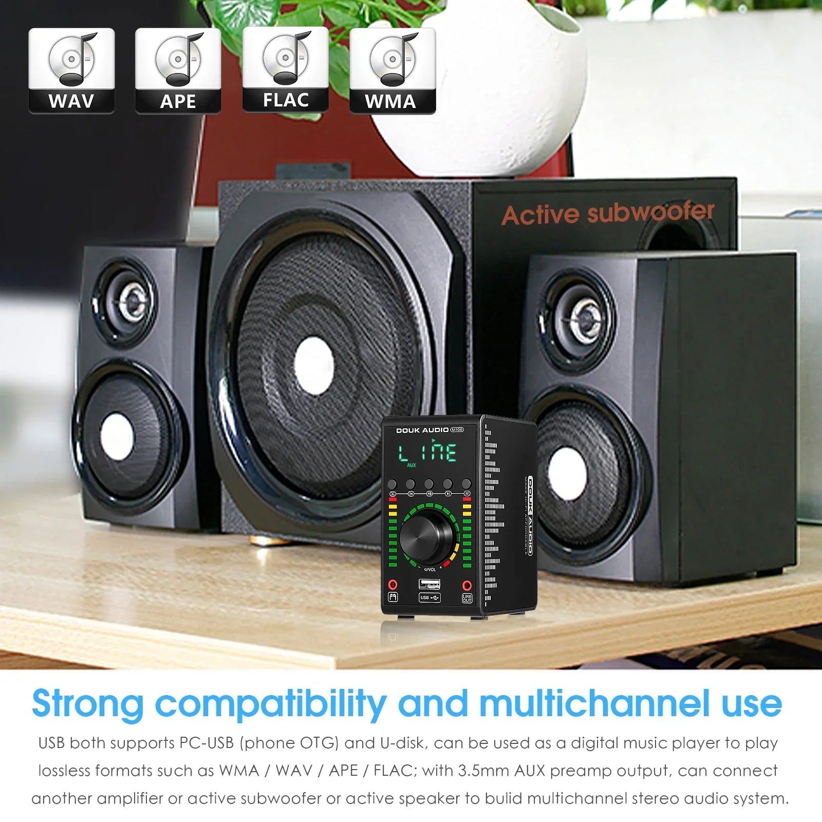 Douk Audio Digital Amplifier with Bluetooth and USB Player - Home Smart Direct