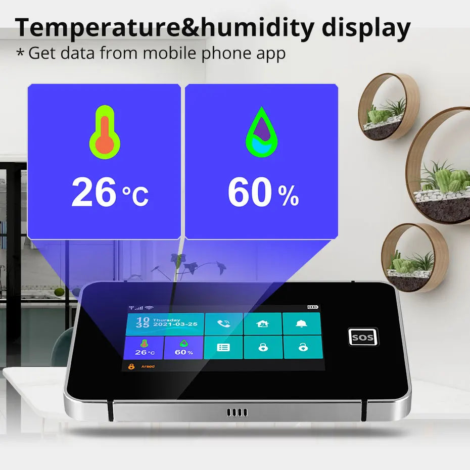 KERUI G60B Tuya Alarm Panel Temperature and Humidity WIFI GSM Alarm System for Home Security DIY Alarm Kit with Motion Sensors - Home Smart Direct