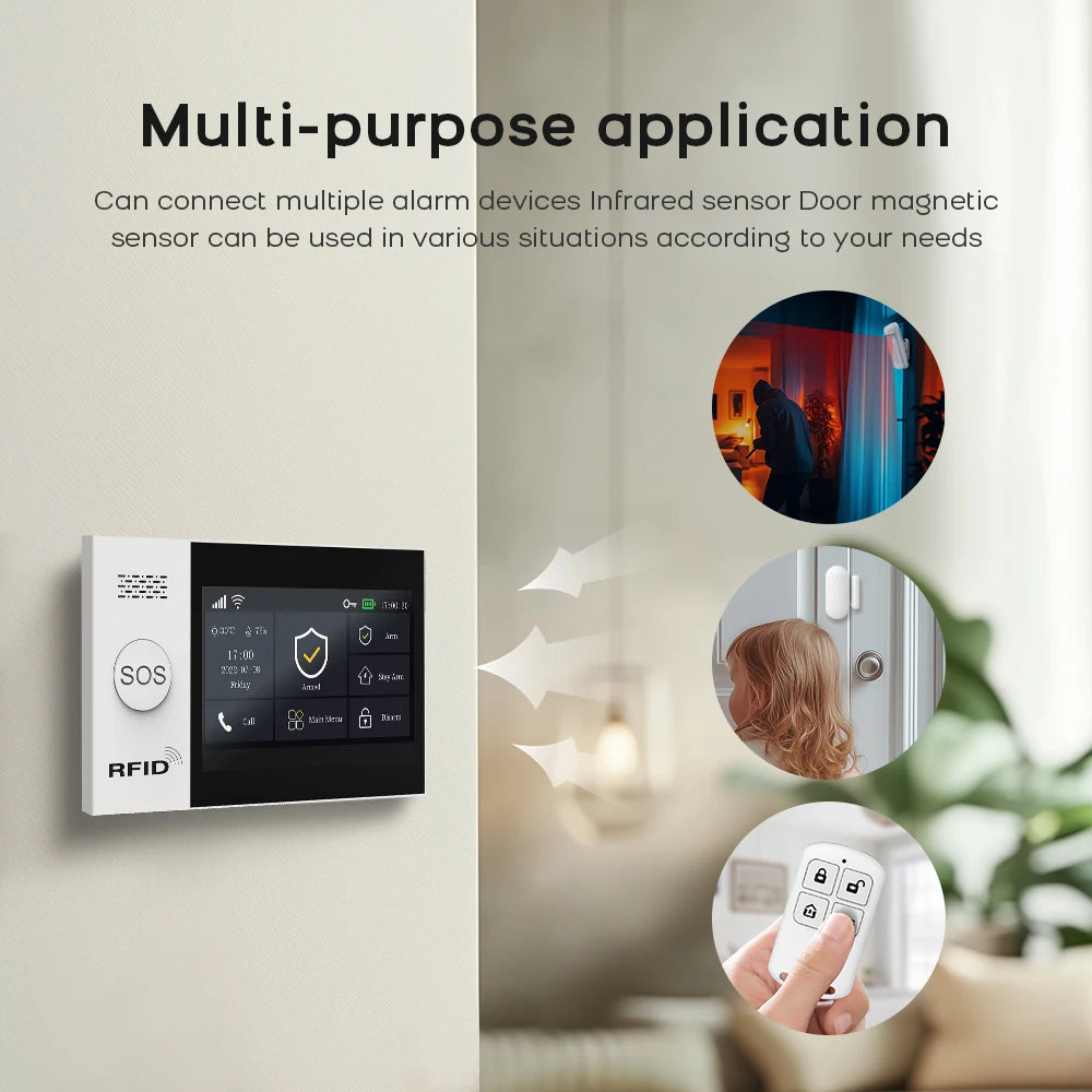 PGST WiFi 4G Tuya Smart Life Home Alarm Security System Kit Alexa Home Automation Alarm Security Protection Door Motion Sensor - Home Smart Direct