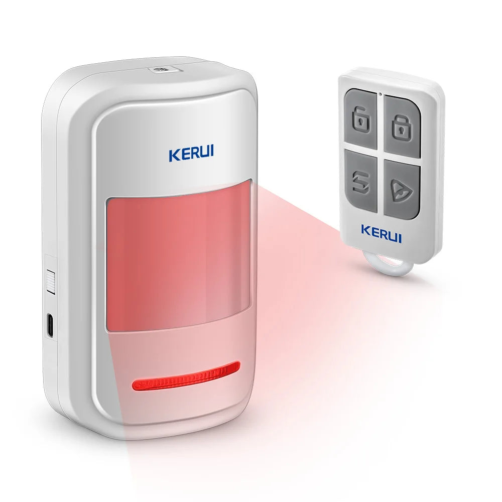 KERUI PIR Motion Alarm with Remote Wireless 433MHz Infrared Motion Sensor Detector Alarm/Doorbell Two Modes SOS for Elders Home - Home Smart Direct