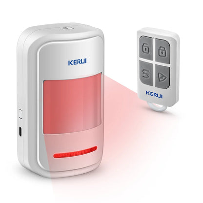 KERUI PIR Motion Alarm with Remote Wireless 433MHz Infrared Motion Sensor Detector Alarm/Doorbell Two Modes SOS for Elders Home - Home Smart Direct