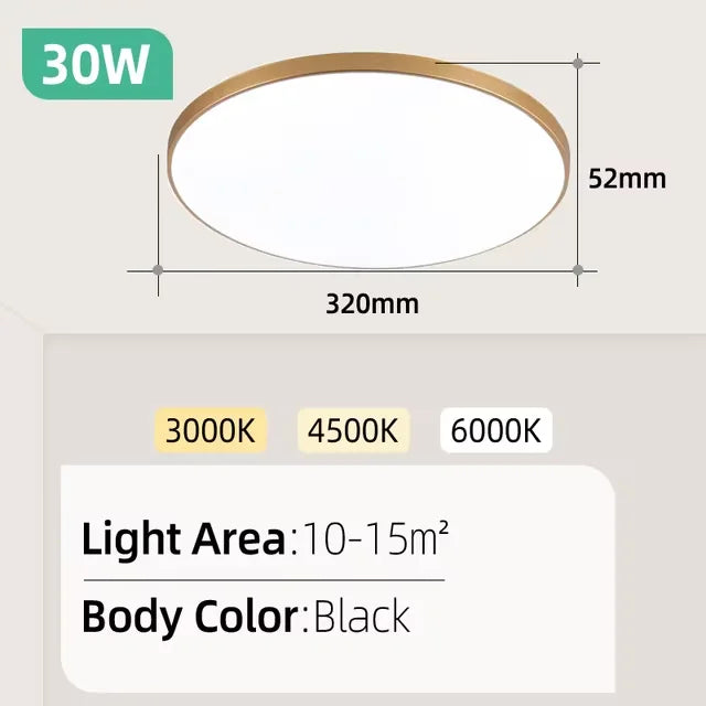 Modern LED Ceiling Light with Remote Three Color Dimming - Home Smart Direct