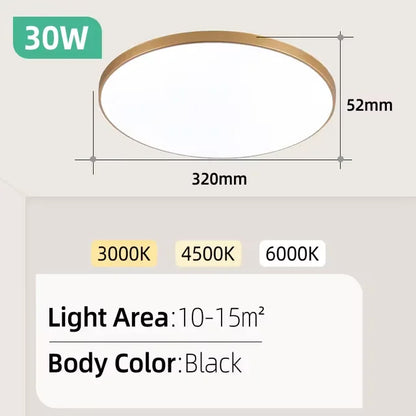 Modern LED Ceiling Light with Remote Three Color Dimming - Home Smart Direct