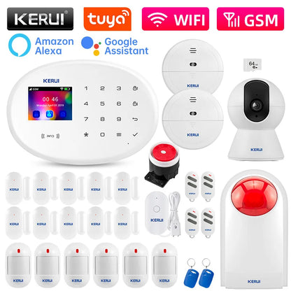 KERUI W202 Home Security Alarm Kit WiFi GSM Alarm System Tuya Smart Home Door Sensor Motion Detector Protection Remote Control - Home Smart Direct