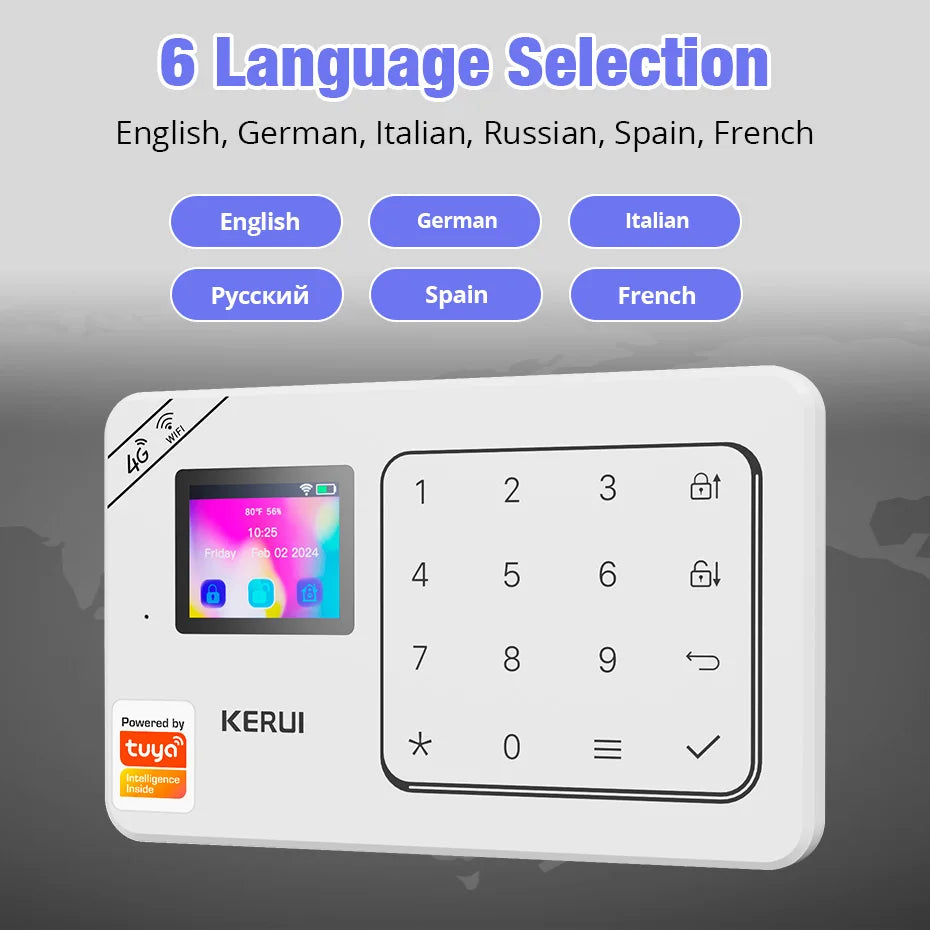 KERUI New W181 Anti-Theft Home Alarm Wireless WiFi GSM Tuya Smart Life App Alarm System for House Security Protection Alexa - Home Smart Direct