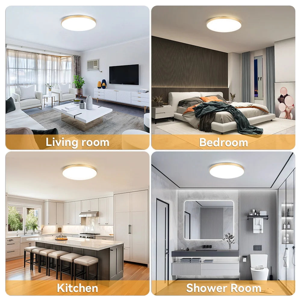 Dimmable LED Flush Mount Ceiling Light with Remote - Home Smart Direct