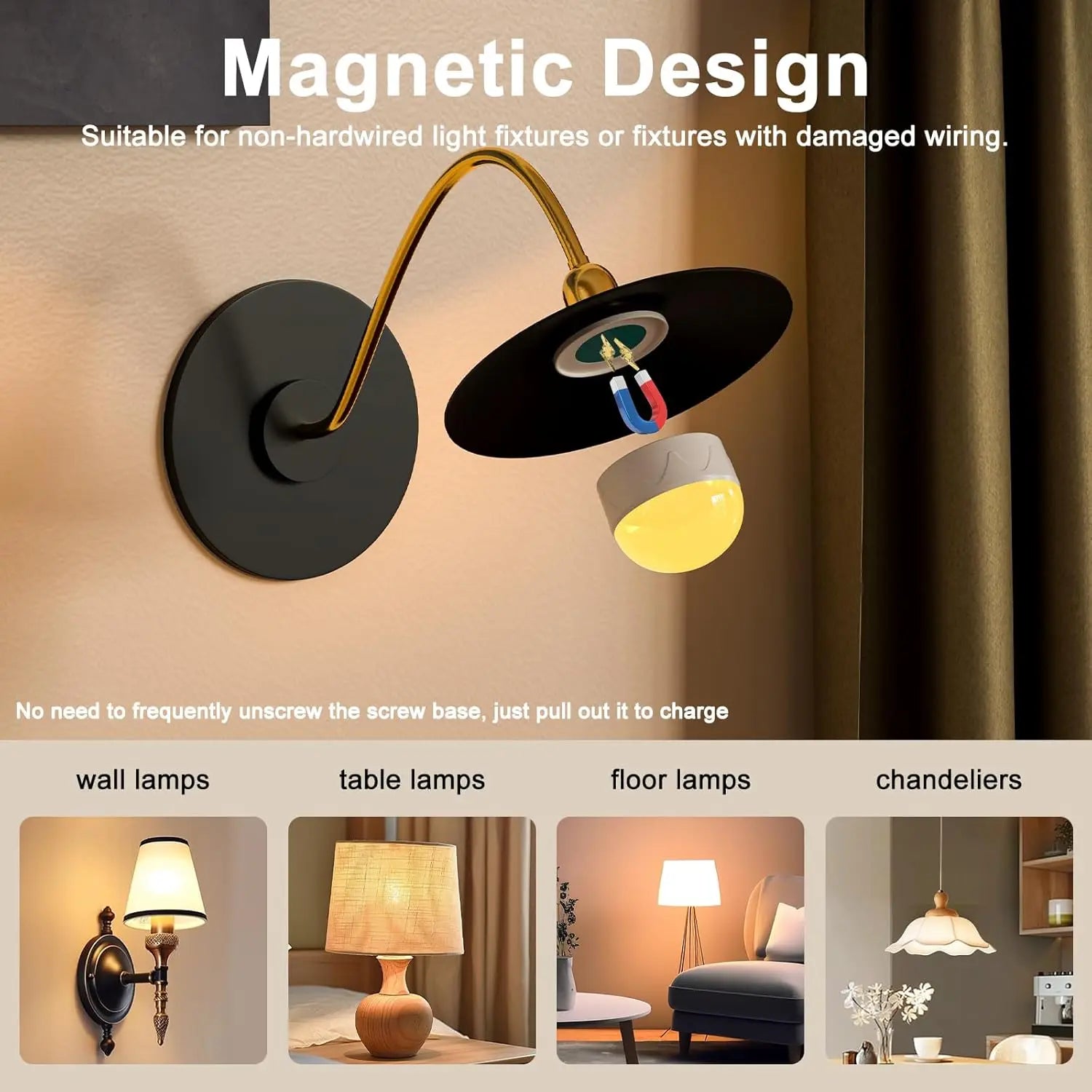 Rechargeable Light Bulb with Remote Detachable and Color Options - Home Smart Direct