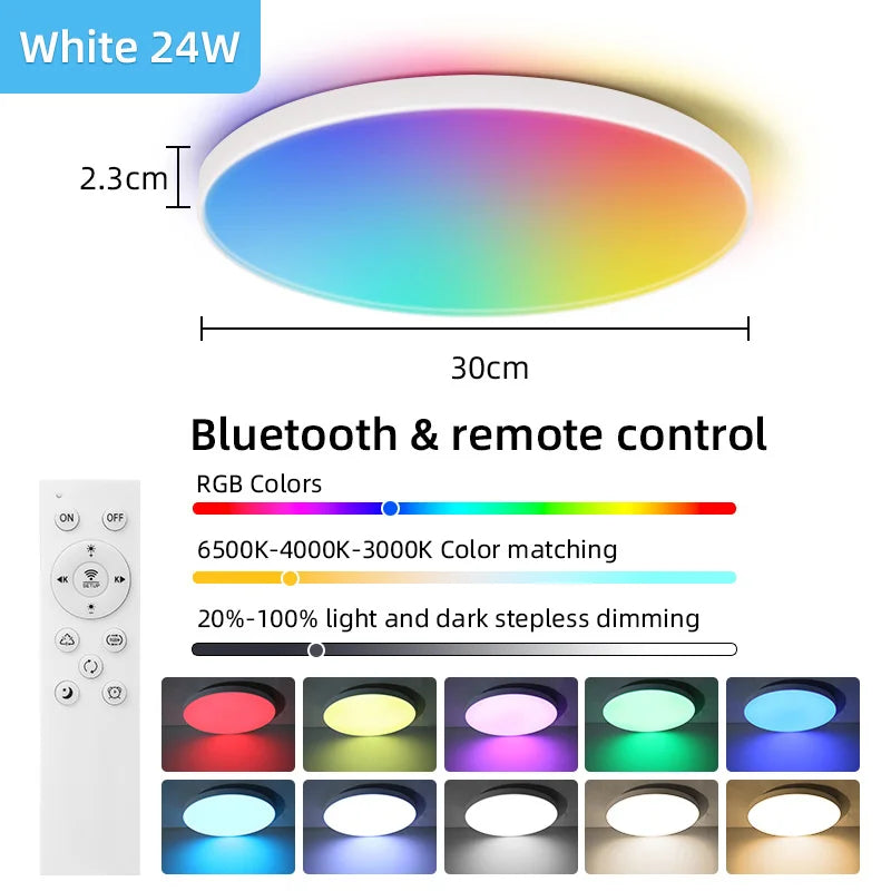 Smart RGB Ceiling Light with Bluetooth App Control - Home Smart Direct