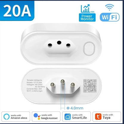 Smart WiFi Zigbee Plug with Power Monitor Voice Control