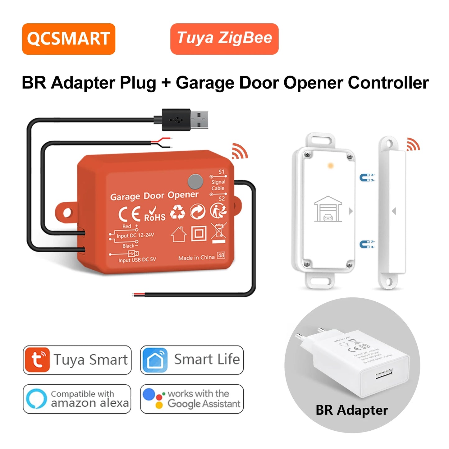 Smart ZigBee Garage Door Sensor and Controller