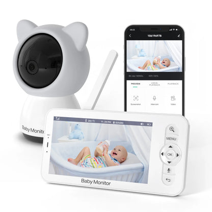 WiFi Baby Monitor with App Control PTZ Camera and Lullabies