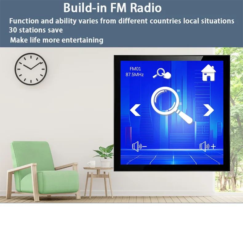 Bluetooth Wall Amplifier with Touch Screen and FM Radio Support - Home Smart Direct