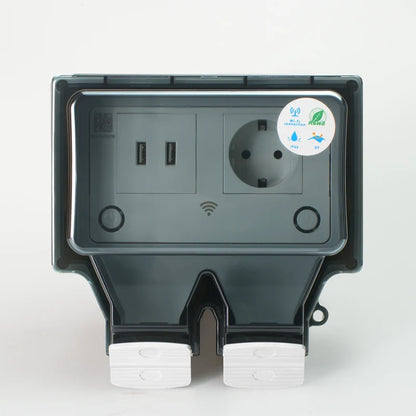 Waterproof Outdoor Smart Socket with Dual USB and App Control