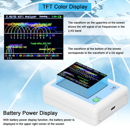 WiFi Signal Scanner with Color Display for Network Analysis