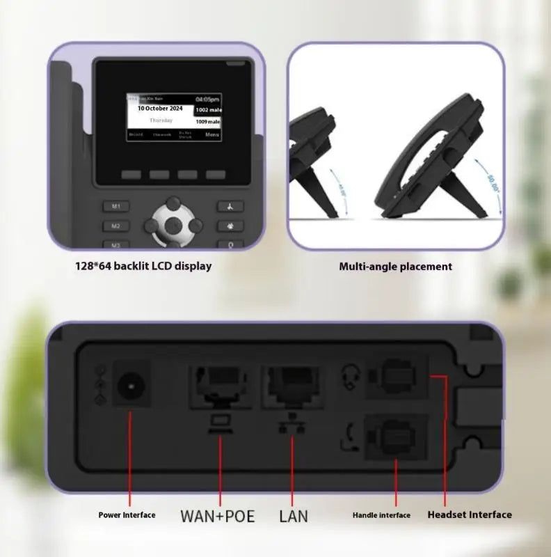 Advanced IP Phone with Gigabit Ports for Office Use