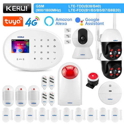KERUI W204 4G and WIFI Alarm with Home Accessories Motion Sensor Wired Siren Security Alarms System for Home Control Kit - Home Smart Direct