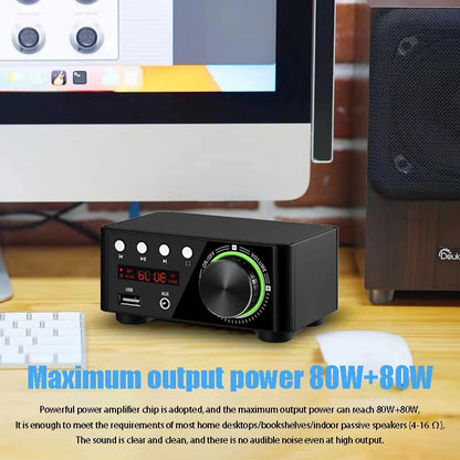 Mini HiFi Bluetooth Power Amplifier with USB AUX Input - Home Smart Direct