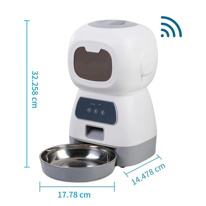 Automatic Pet Feeder with Voice Recorder and Large Capacity