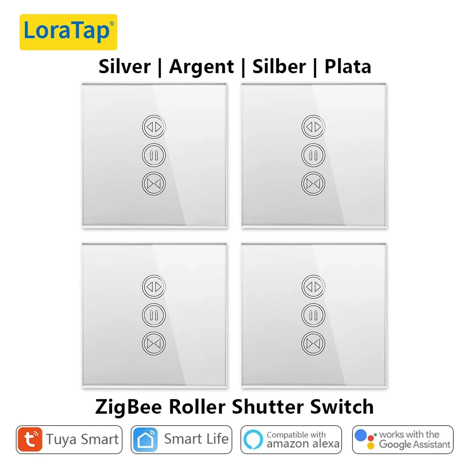 Tuya Smart Life ZigBee 3.0 Sliver Curtain Blind Switch for Roller Shutter Electric motor Google Home Alexa Echo Voice Control - Home Smart Direct