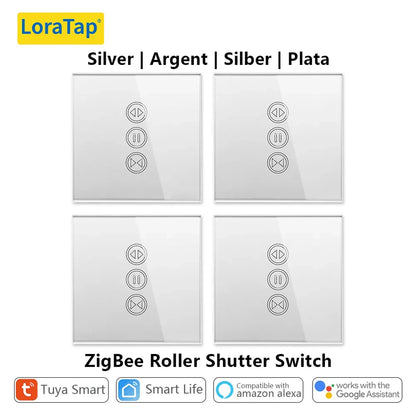 Tuya Smart Life ZigBee 3.0 Sliver Curtain Blind Switch for Roller Shutter Electric motor Google Home Alexa Echo Voice Control - Home Smart Direct