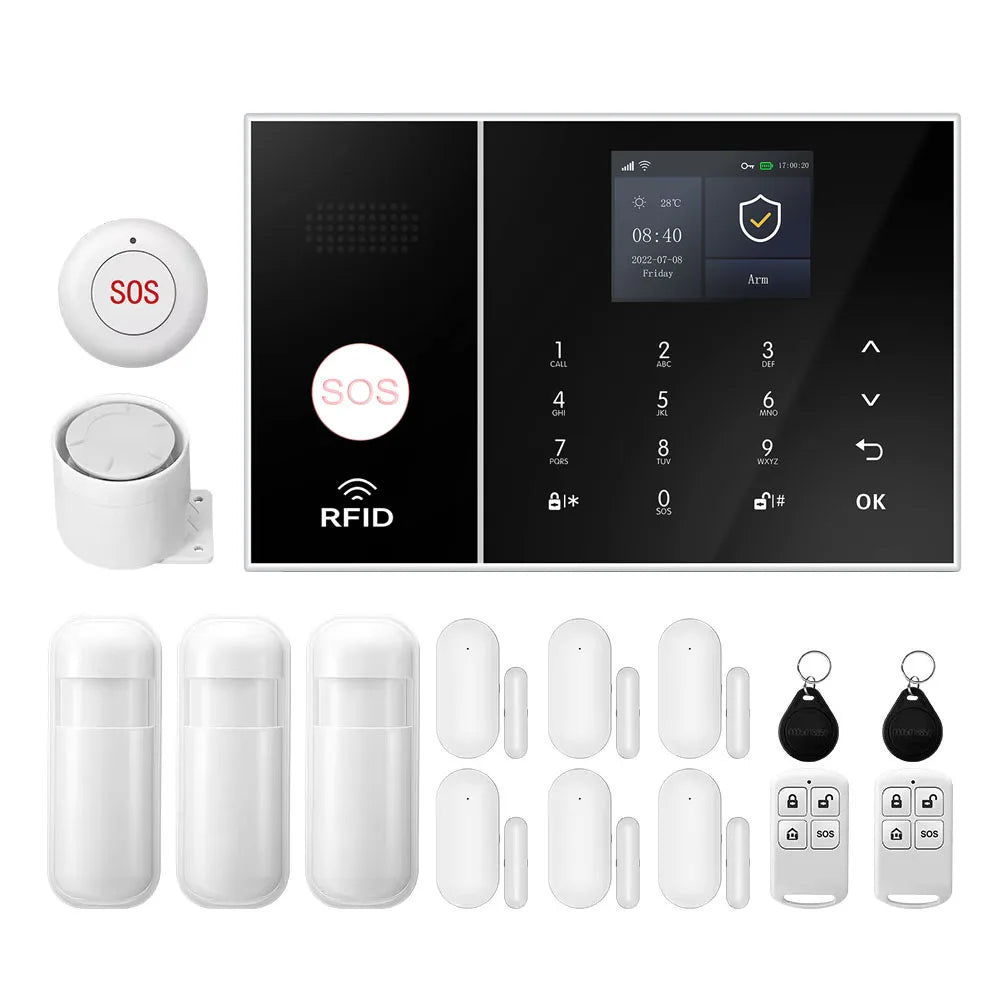 PGST WiFi 2G GSM Tuya Smart Life Home Alarm Security System Kit Alexa Automation Alarm Security Protection Door Motion Sensor - Home Smart Direct