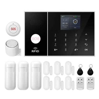 PGST WiFi 2G GSM Tuya Smart Life Home Alarm Security System Kit Alexa Automation Alarm Security Protection Door Motion Sensor - Home Smart Direct