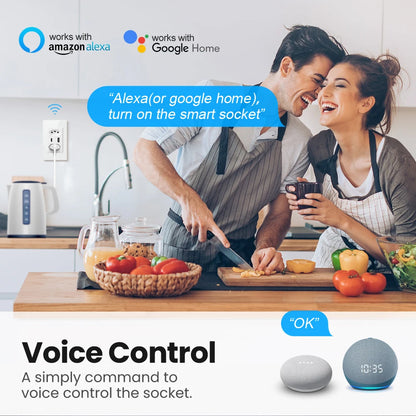 Smart Wall Socket with USB Fast Charging and Voice Control