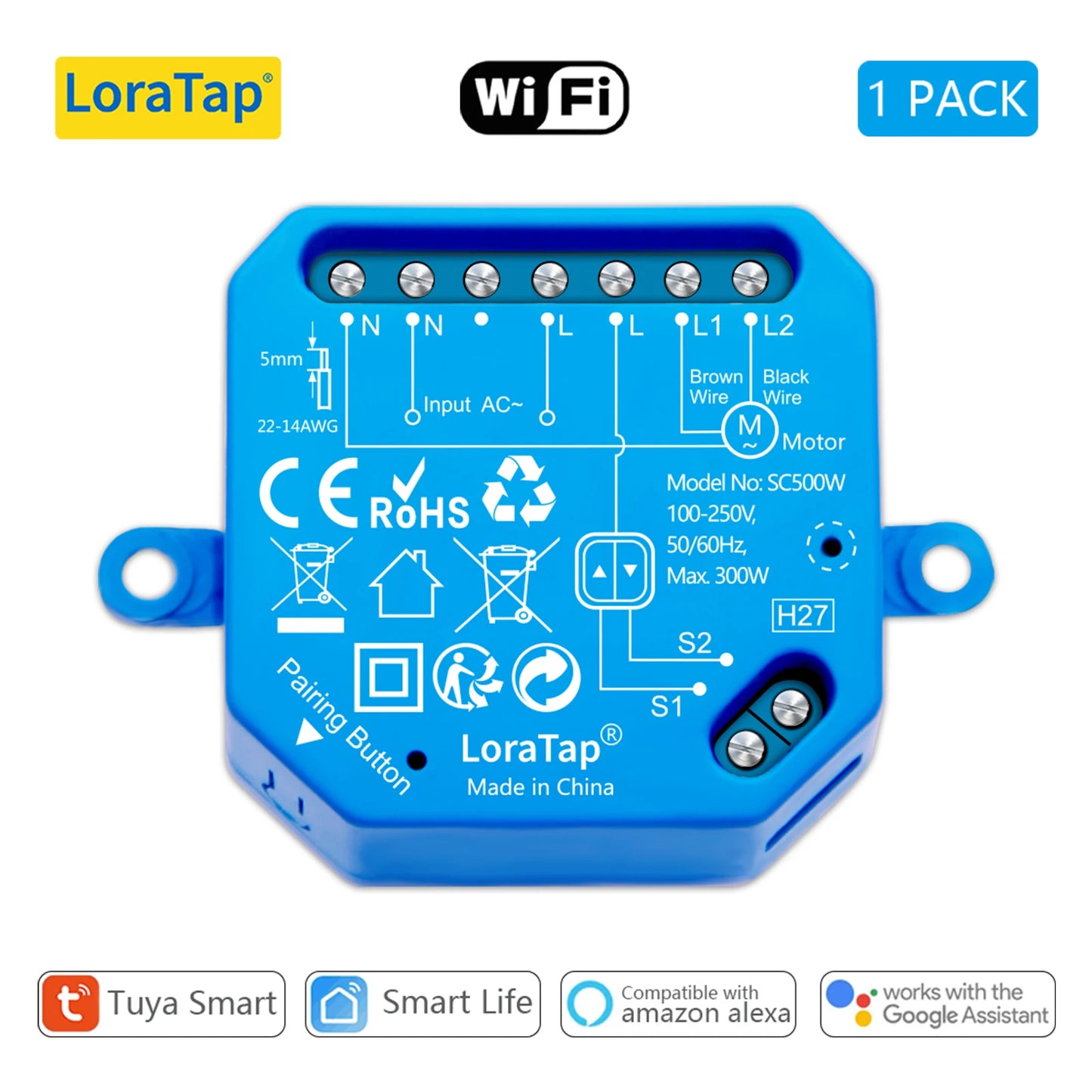 Tuya Smart Life WiFi Blind Curtain Switch Module for Rolling Shutter Google Home Alexa Voice Control App Timer DIY LoraTap - Home Smart Direct