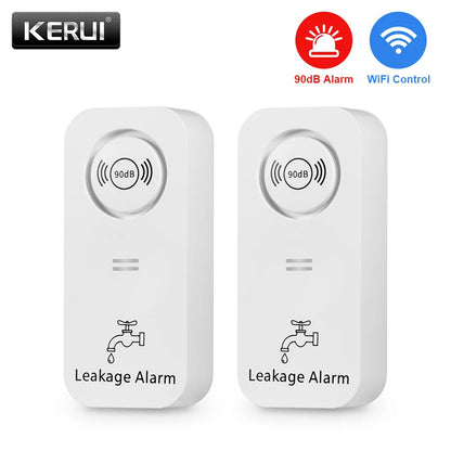 KERUI Tuya Smart Wireless Water Sensor Alarm 90db Water Leakage Detector Leak Alert Monitoring Leak and Drip Alarm For House - Home Smart Direct