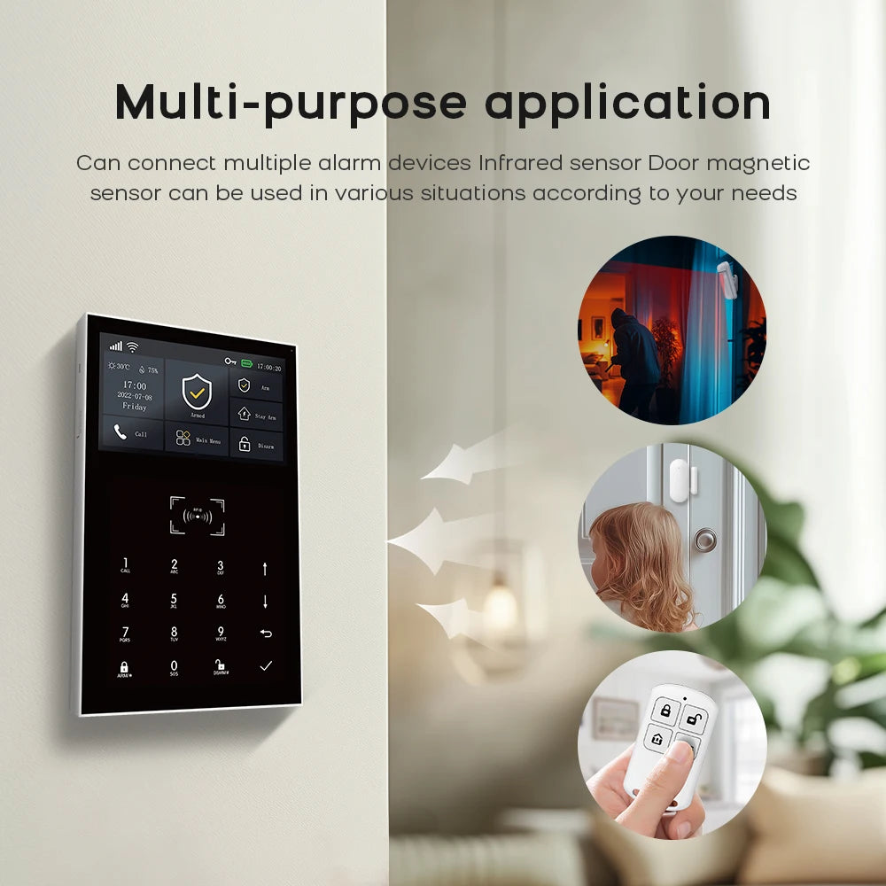 PGST WiFi 2G GSM Home Alarm System Tuya Security Protection Alarm Security System Kit Smart Life Automation Motion Door Sensor - Home Smart Direct