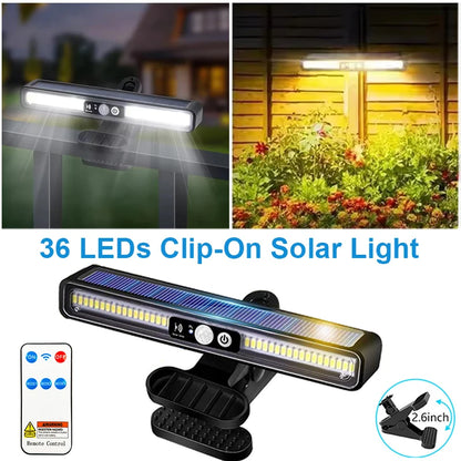 Clip On Solar Motion Light with Waterproof Fence Mount