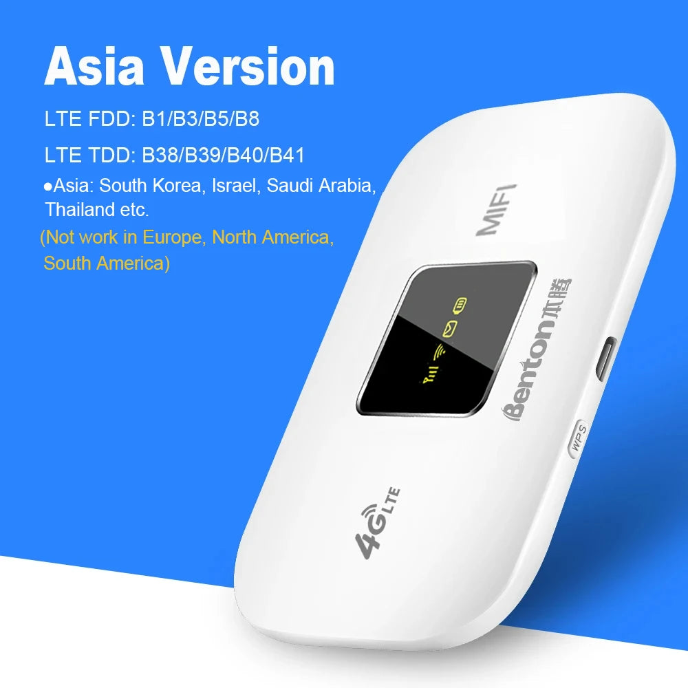 Portable WiFi6 MiFi 4G LTE Router with SIM Card Slot Wireless Travel Router