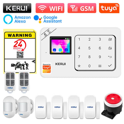 KERUI Home Alarm Kit Wireless WiFi GSM Anti-Theft with Touch Screen Tuya Smart Life App Alarm System for Security Protection - Home Smart Direct