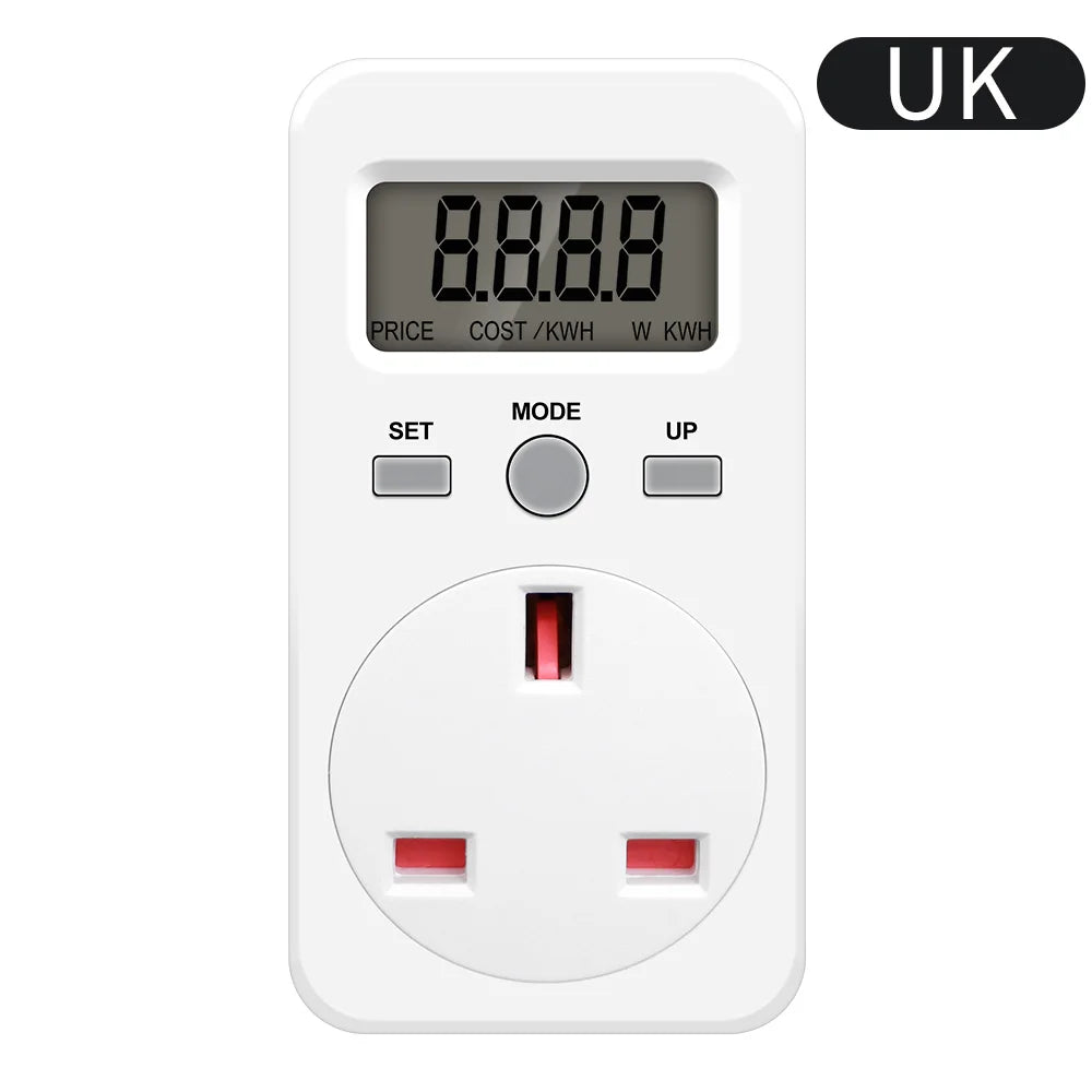 Digital Energy Meter Wattmeter Socket Voltage Power Consumption Monitor