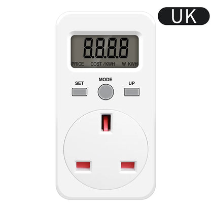 Digital Energy Meter Wattmeter Socket Voltage Power Consumption Monitor