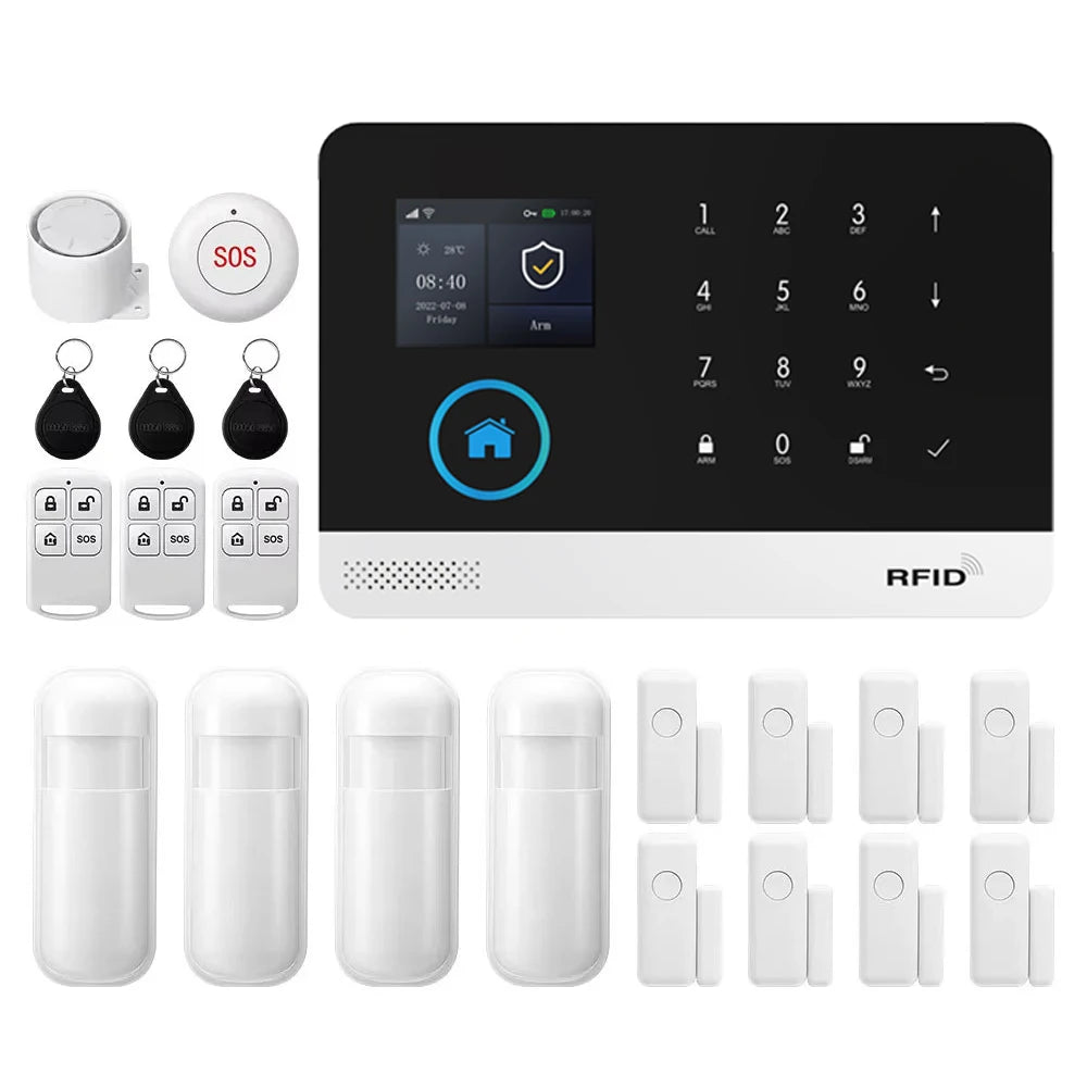 PGST WiFi GSM 2G Tuya Smart Life Home Alarm Security System Kit Alexa Automation Alarm Security Protection Door Motion Detector - Home Smart Direct