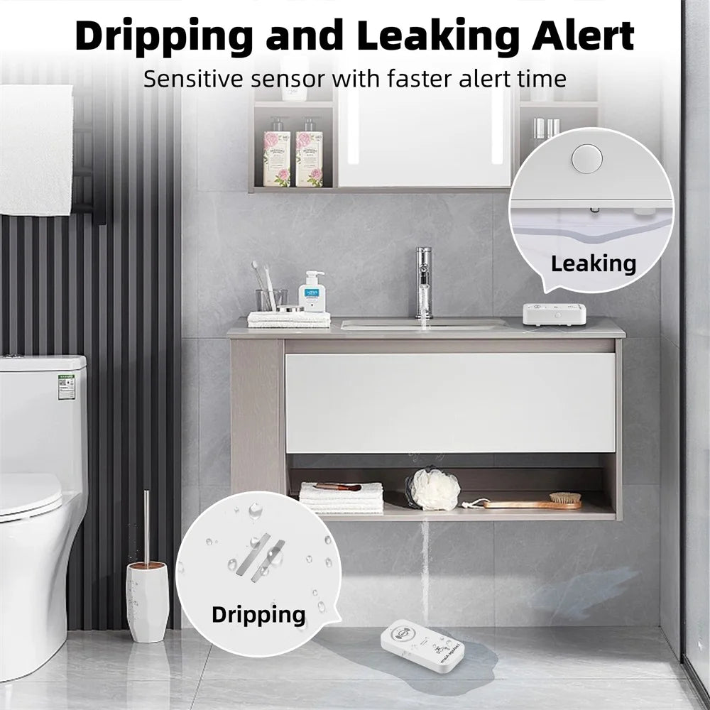 KERUI Tuya Smart Wireless Water Sensor Alarm 90db Water Leakage Detector Leak Alert Monitoring Leak and Drip Alarm For House - Home Smart Direct